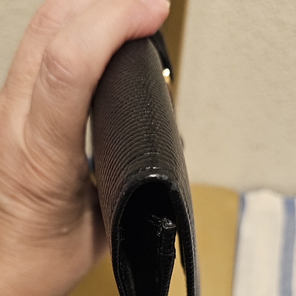 Salvatore Ferragamo Black Wallet with Gold Accent EUC - Picture 4 of 9